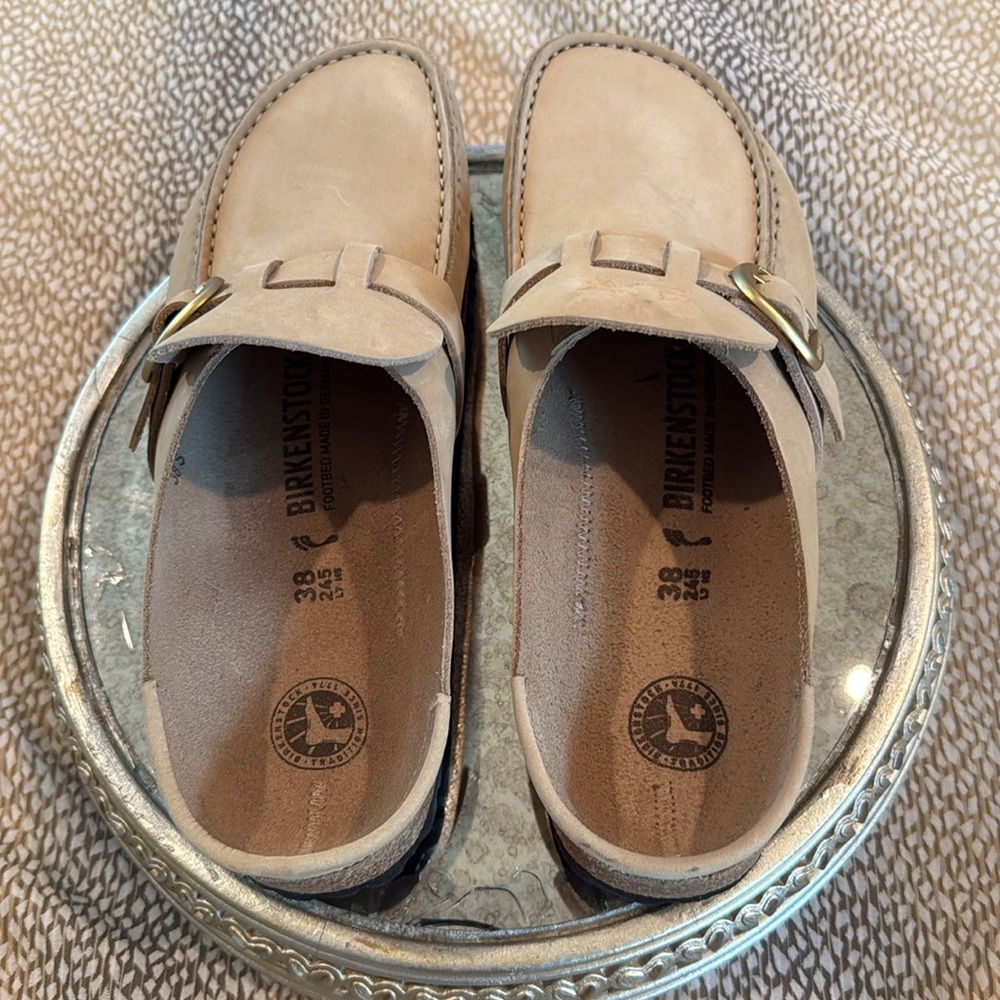 Birkenstock Tan Loafers Slip-Ons with Buckle - Picture 3 of 9